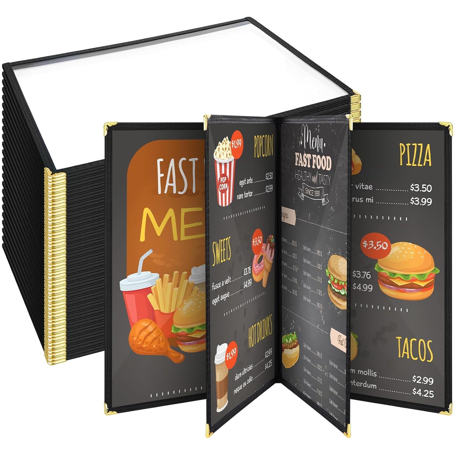 8-View Menu with Clear Cover
