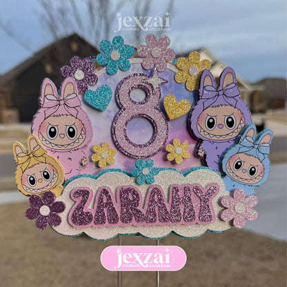 Labubu Glitter Cake Topper