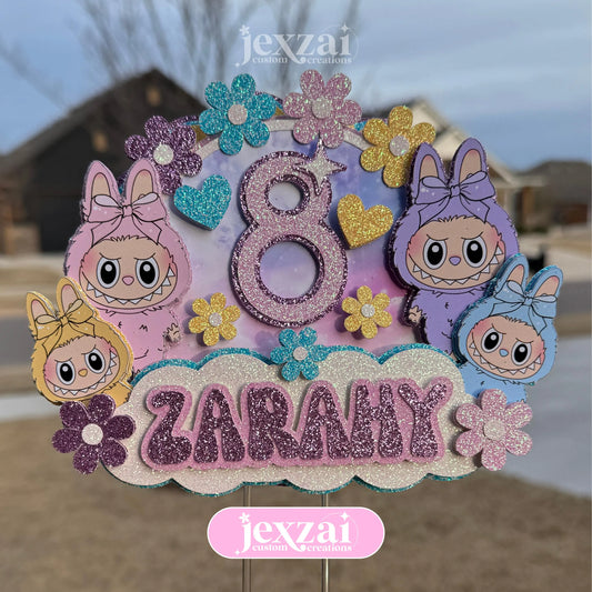Labubu Glitter Cake Topper