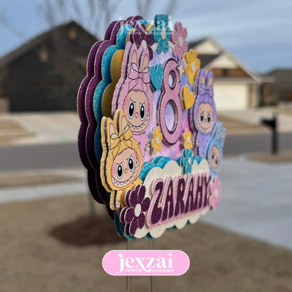 Labubu Glitter Cake Topper